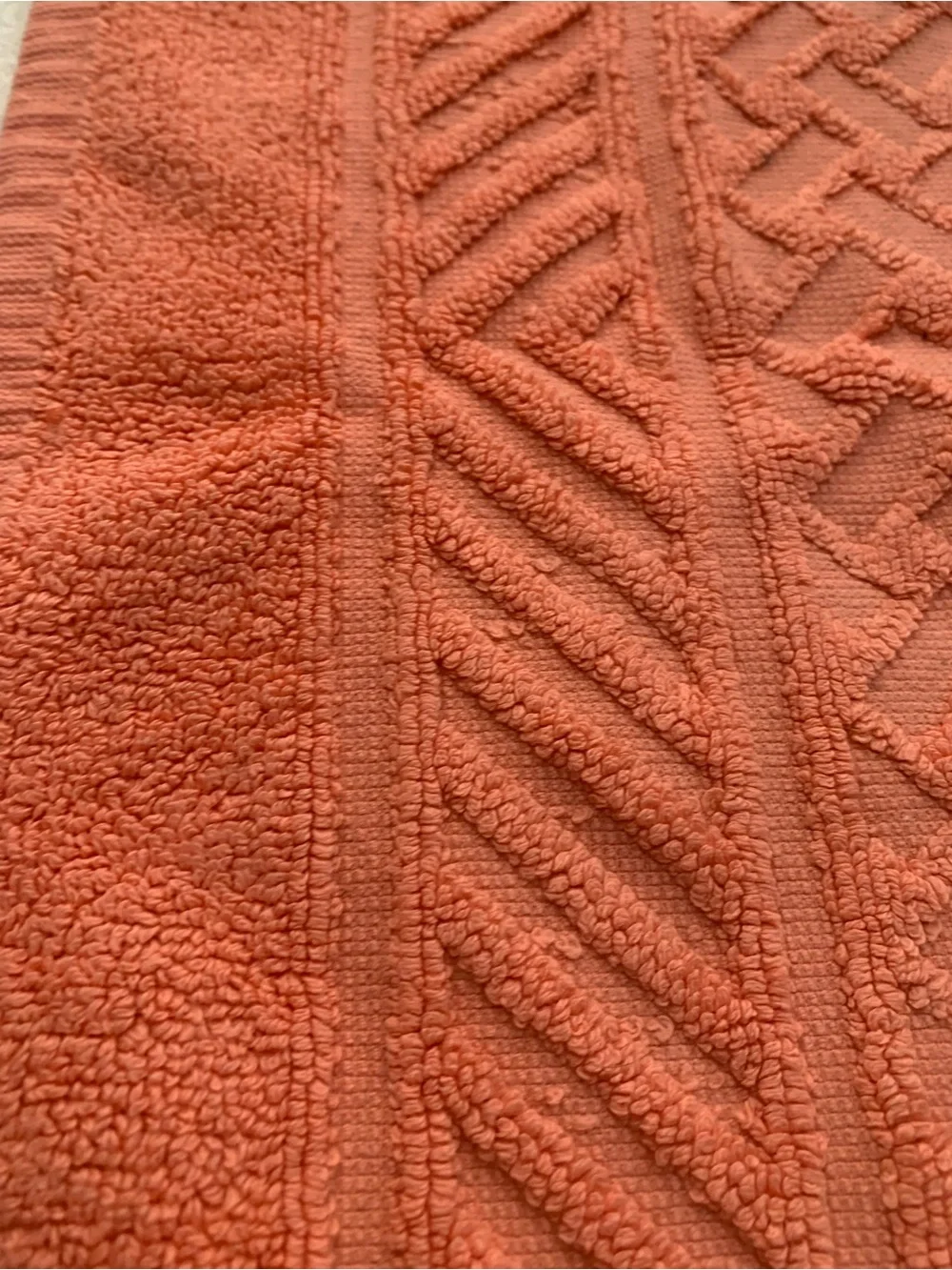 Plush Coral Bath Mat towel with Footprint Texture